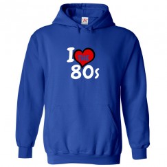 I Love The 80s Unisex Vintage Kids and Adults Pullover Hooded Sweatshirt